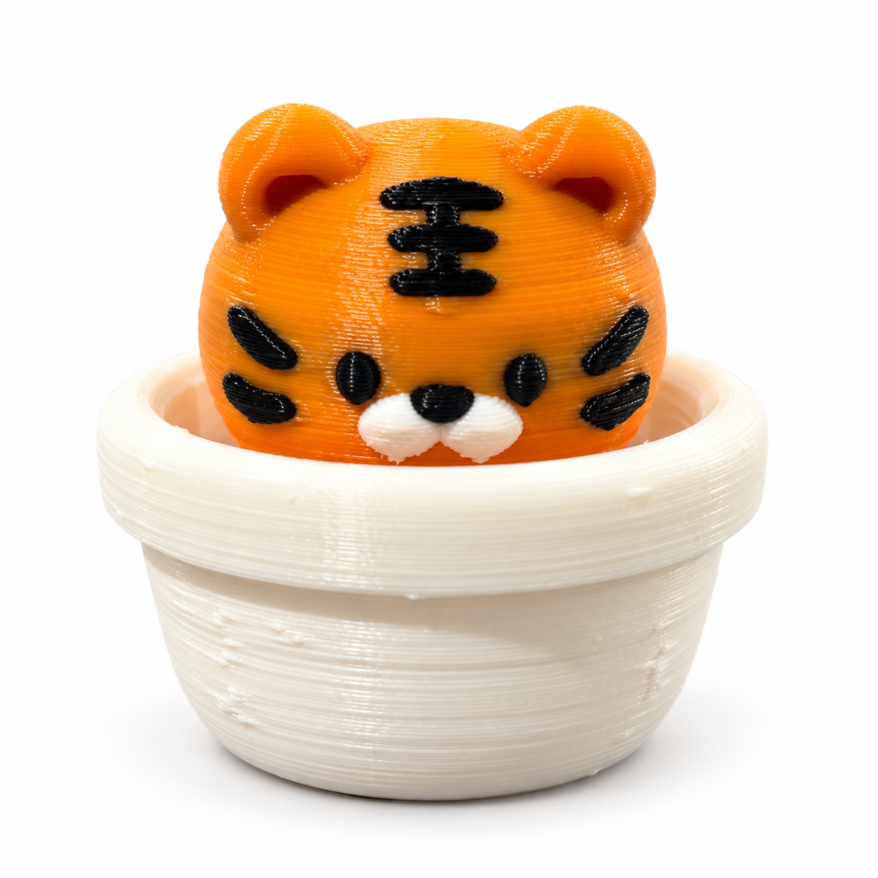 Cabeza de tigre naranja en maceta