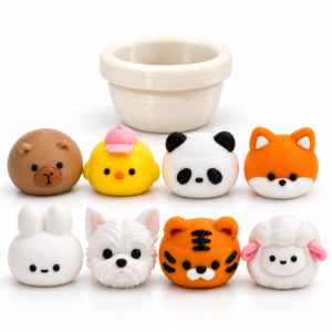 Cute Animal Clicker Set – 8 Animals with Basket